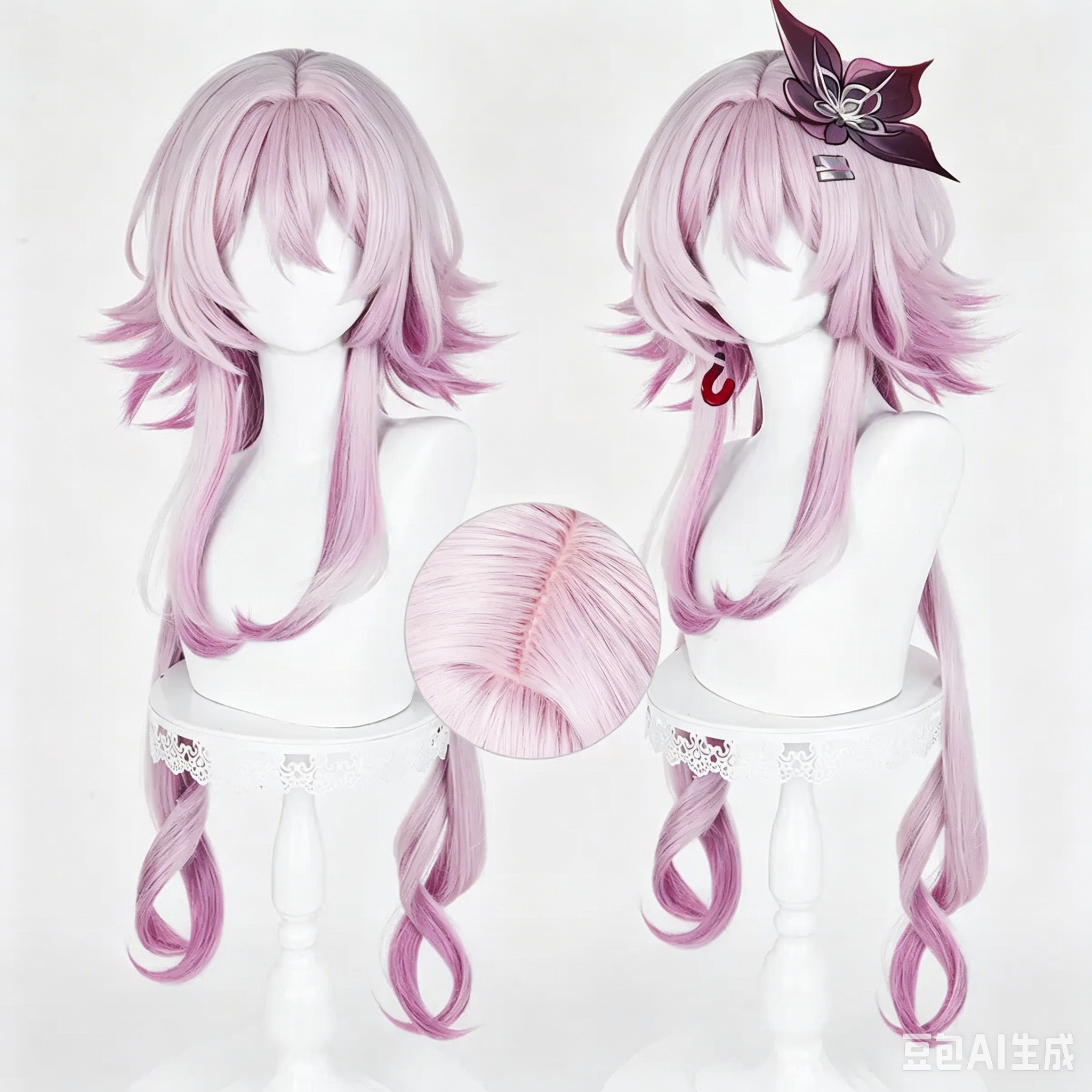 Honkai:   Star   Rail March   7th   Long   Pink Hair   Basic   Wig