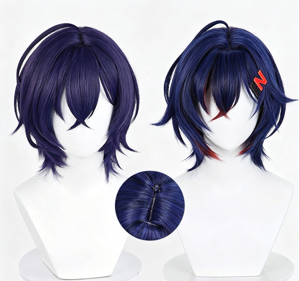 Zenless   Zone   Zero   Rin Deep   Royal   Blue   Short Layered   Flip   Basic   Wig