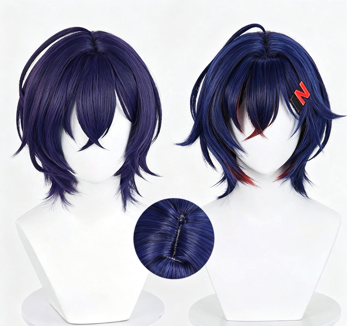 Zenless   Zone   Zero   Rin Deep   Royal   Blue   Short Layered   Flip   Basic   Wig