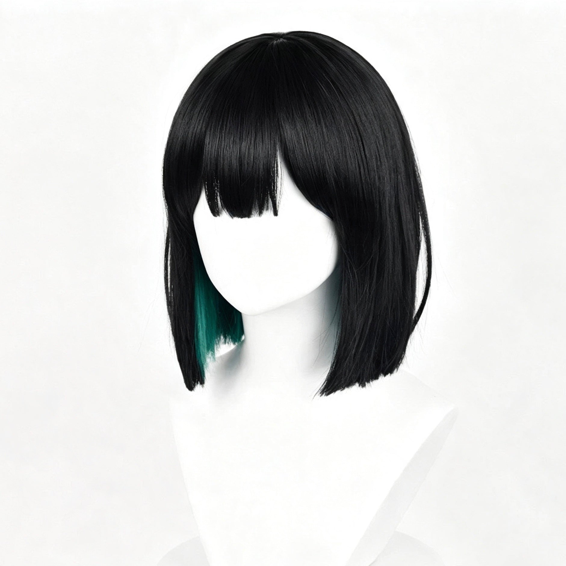 Alien   Stage   Sua   Short Black   Green   Hair   Basic Wig