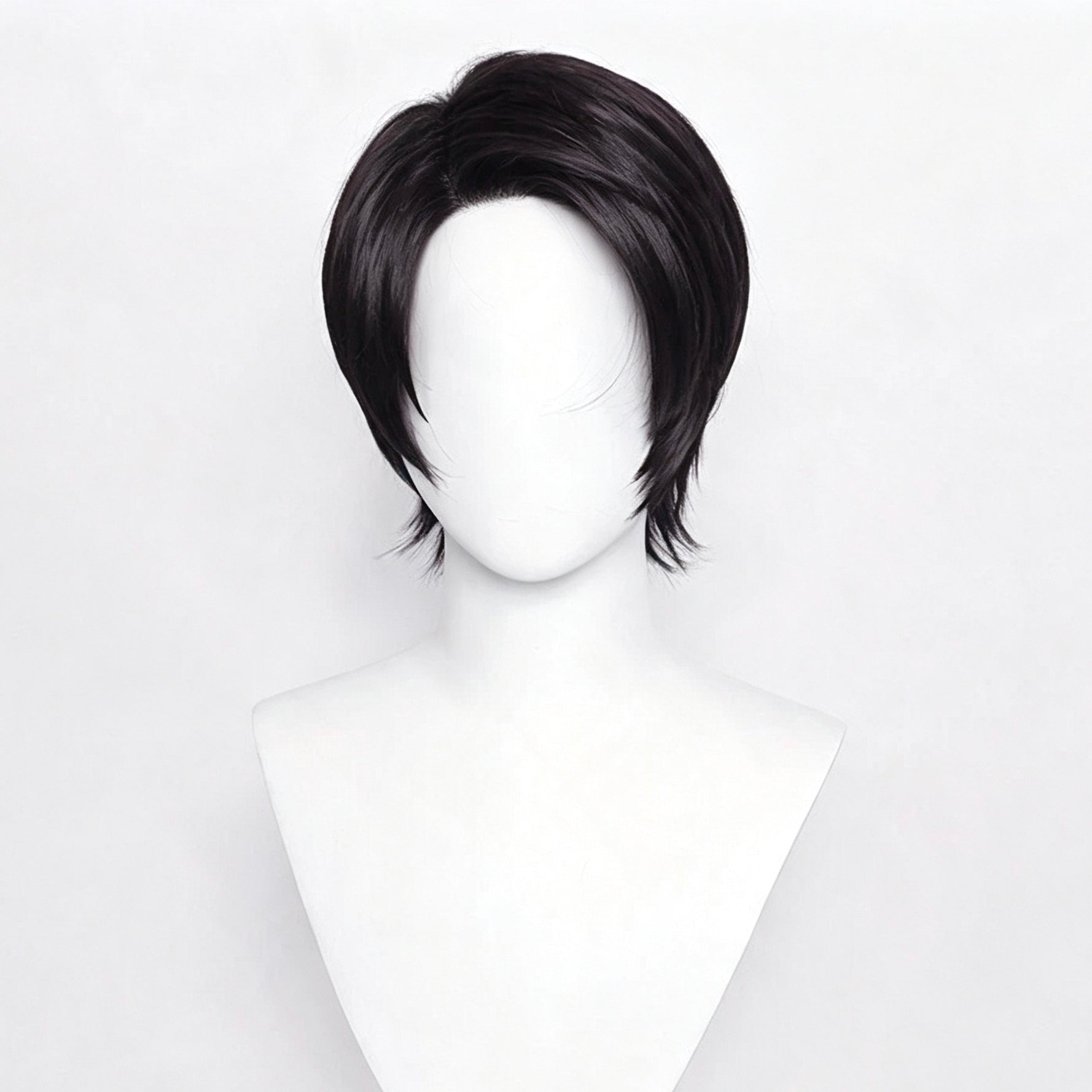 Jujutsu   Kaisen   Yuta Okkotsu   Jet   Black   3:7 Parted   Short   Basic   Wig