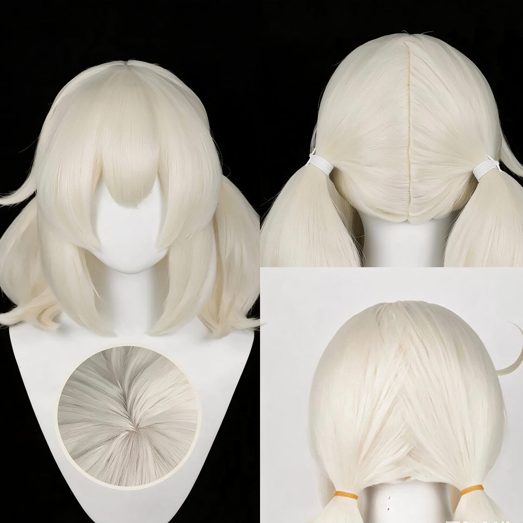 Genshin   Impact   Klee Long   White   Hair   Basic Wig