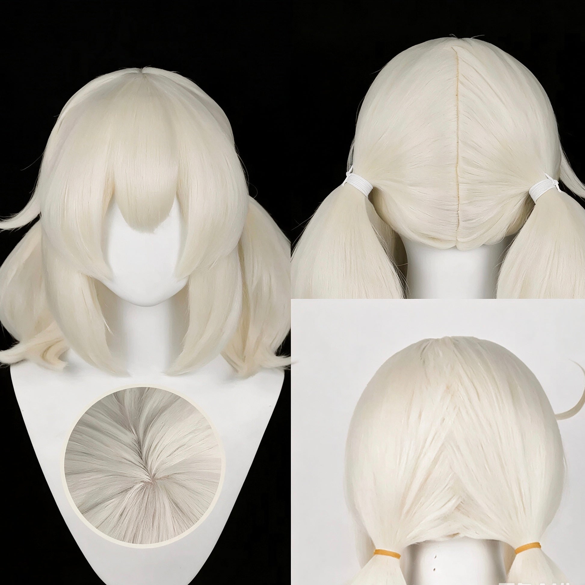 Genshin   Impact   Klee Long   White   Hair   Basic Wig