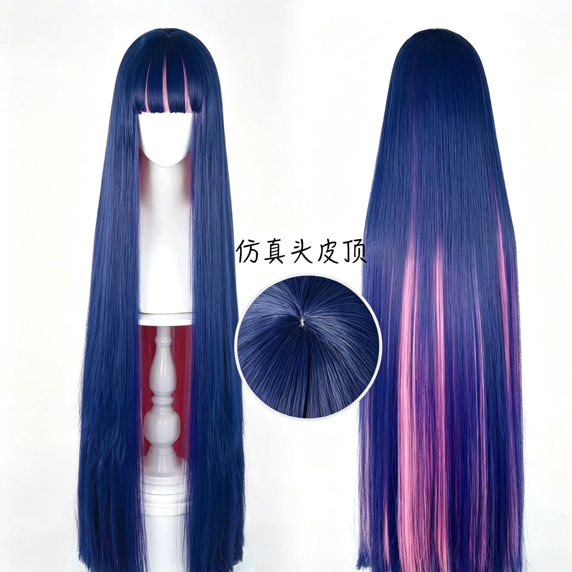 Panty   &   Stocking   with Garterbelt   Anarchy Stocking   Long   Pink and   Dark   Purple   Hair Basic   Wig