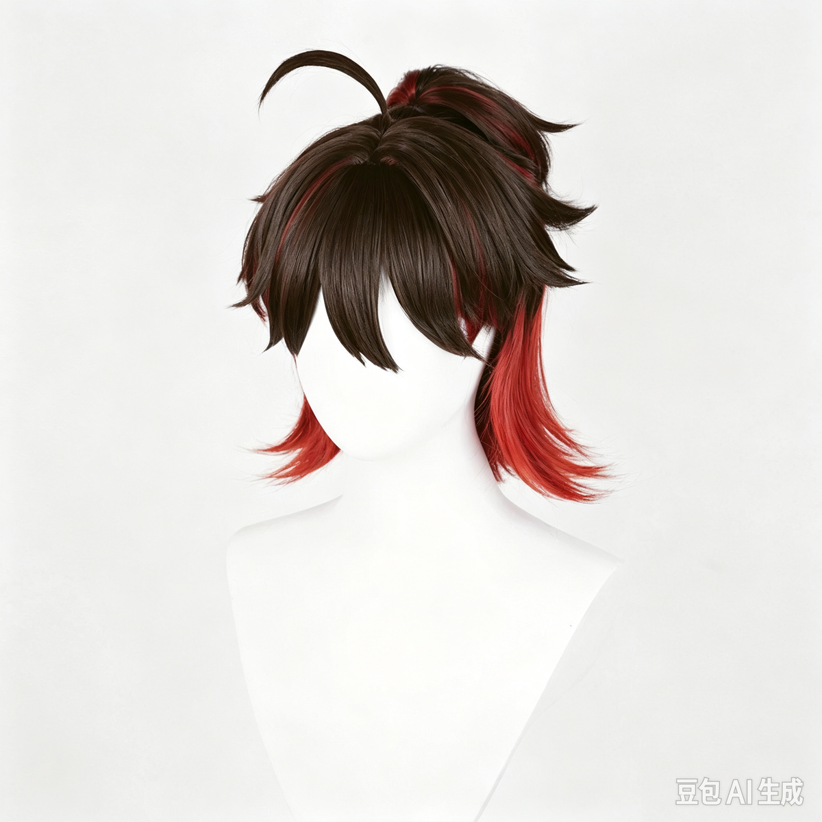 Genshin   Impact Gaming   Short   Black Red   Hair   Basic   Wig
