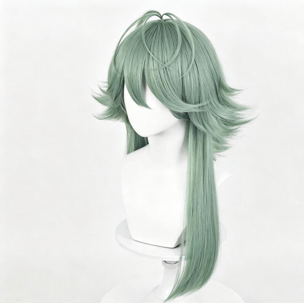 League   of   Legends   & Arcane   Ezreal   Long Green   Hair   Basic   Wig