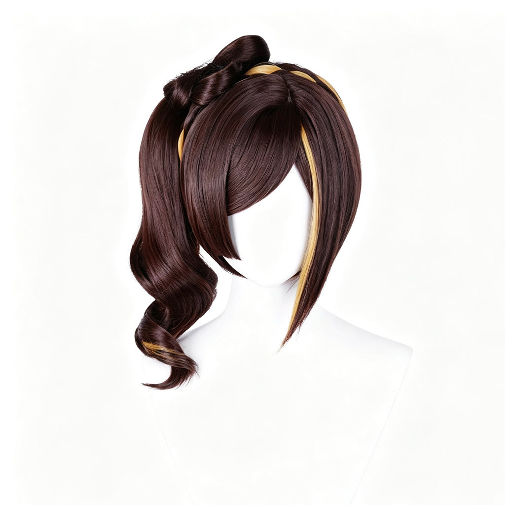 Genshin   Impact   Chiori Long   Brown   Hair   Basic Wig