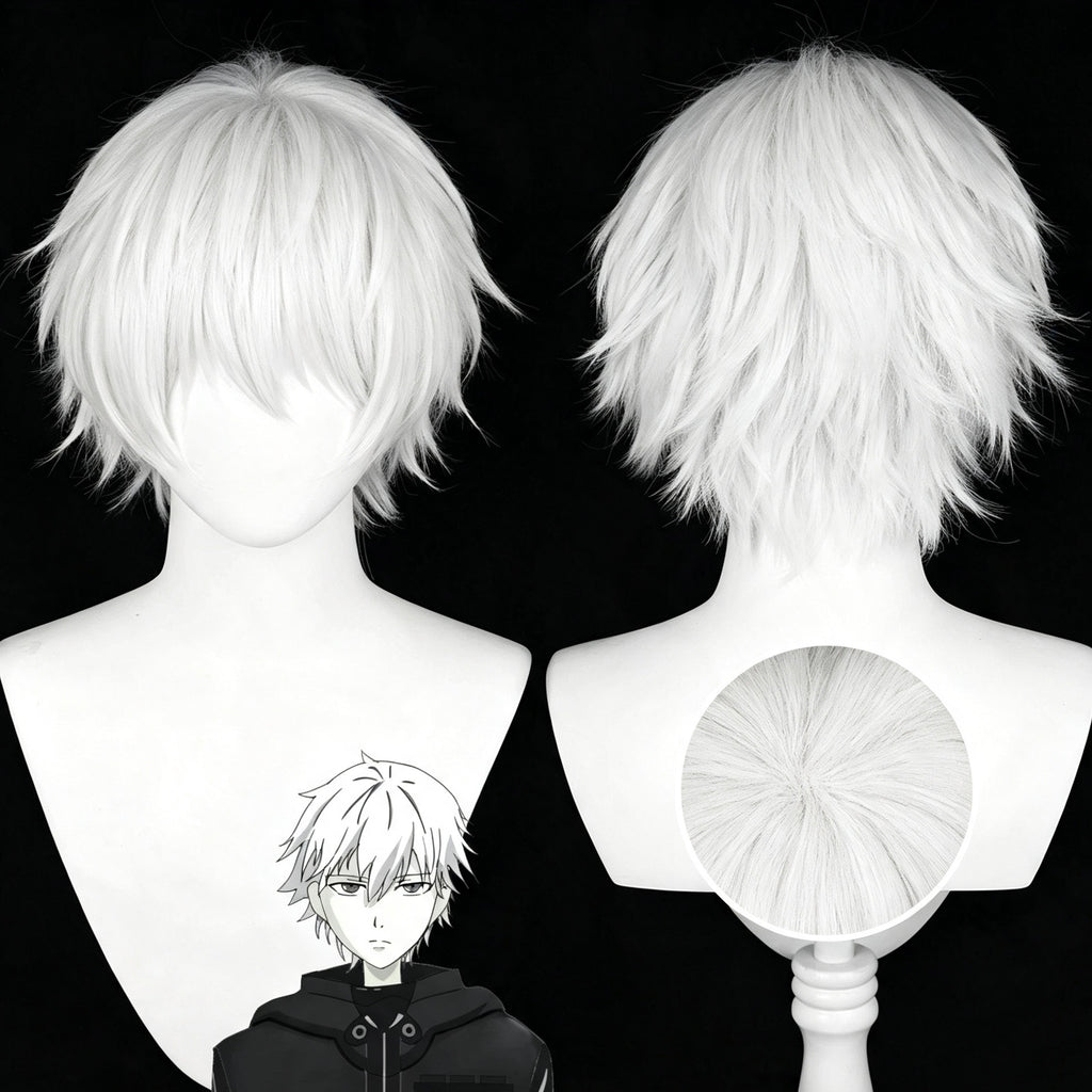 Tokyo   Ghoul   Kaneki Ken   /   Gojo   Short   White Hair   Basic   Wig
