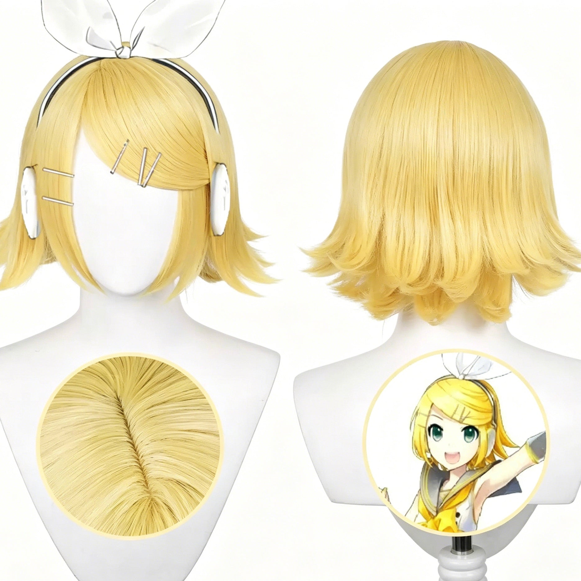 Virtual   Singer Kagamine Rin&Kagamine   Len Short   Yellow   Hair   Basic Wig