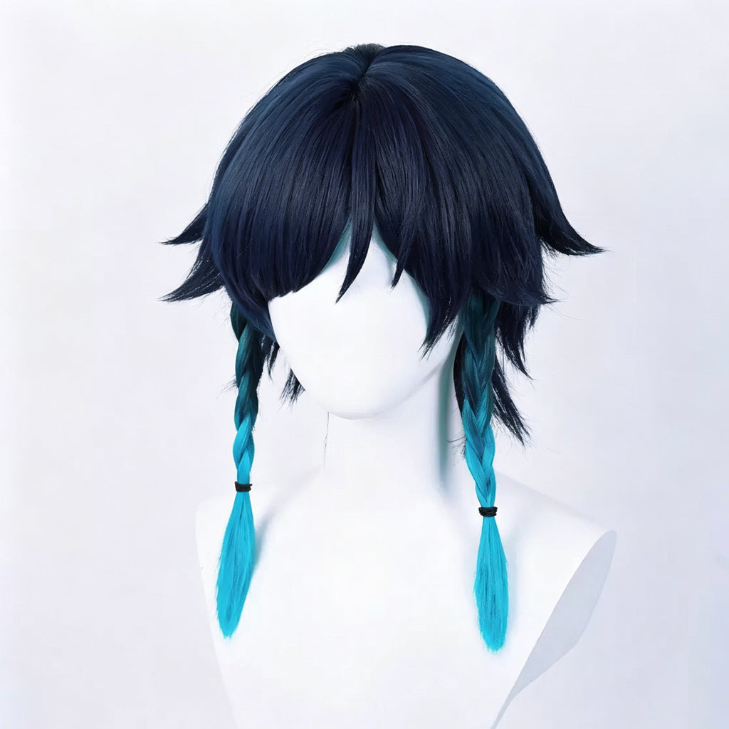 Genshin   Impact   Venti Short   Blue   Hair   Basic Wig