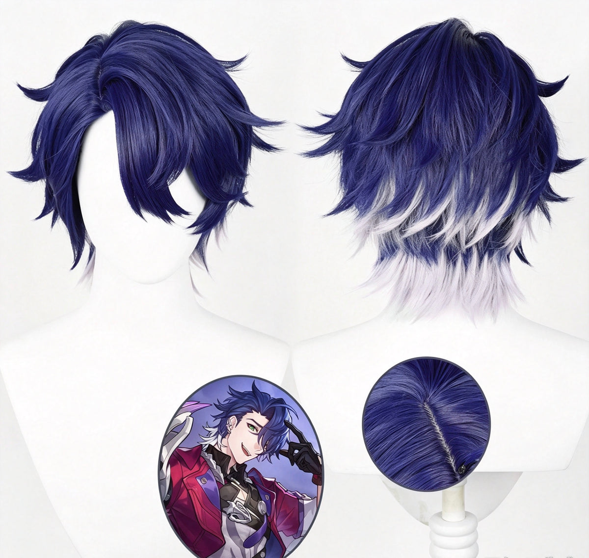 Honkai:   Star   Rail Sampo   Short   Purple Silver   Hair   Basic   Wig