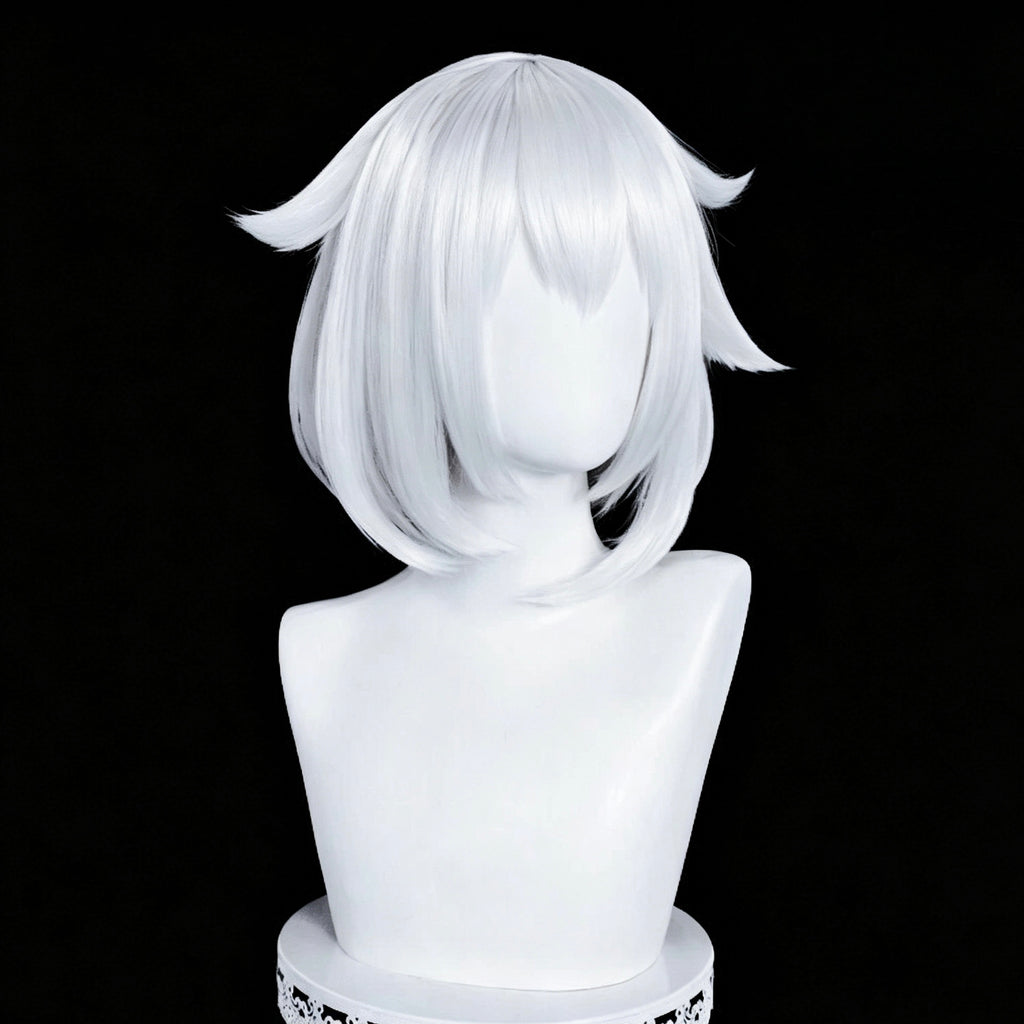 Genshin   Impact Paimon   Short   Silver White   Hair   Basic   Wig