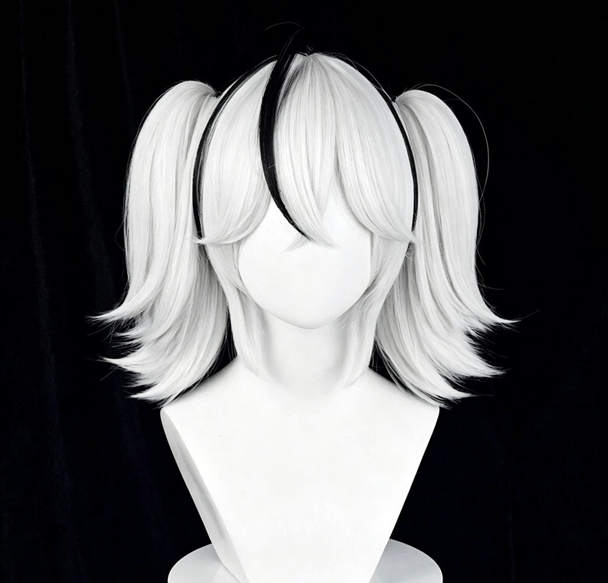 Wuthering   Waves Camellya   Short   White Black   Hair   Basic   Wig