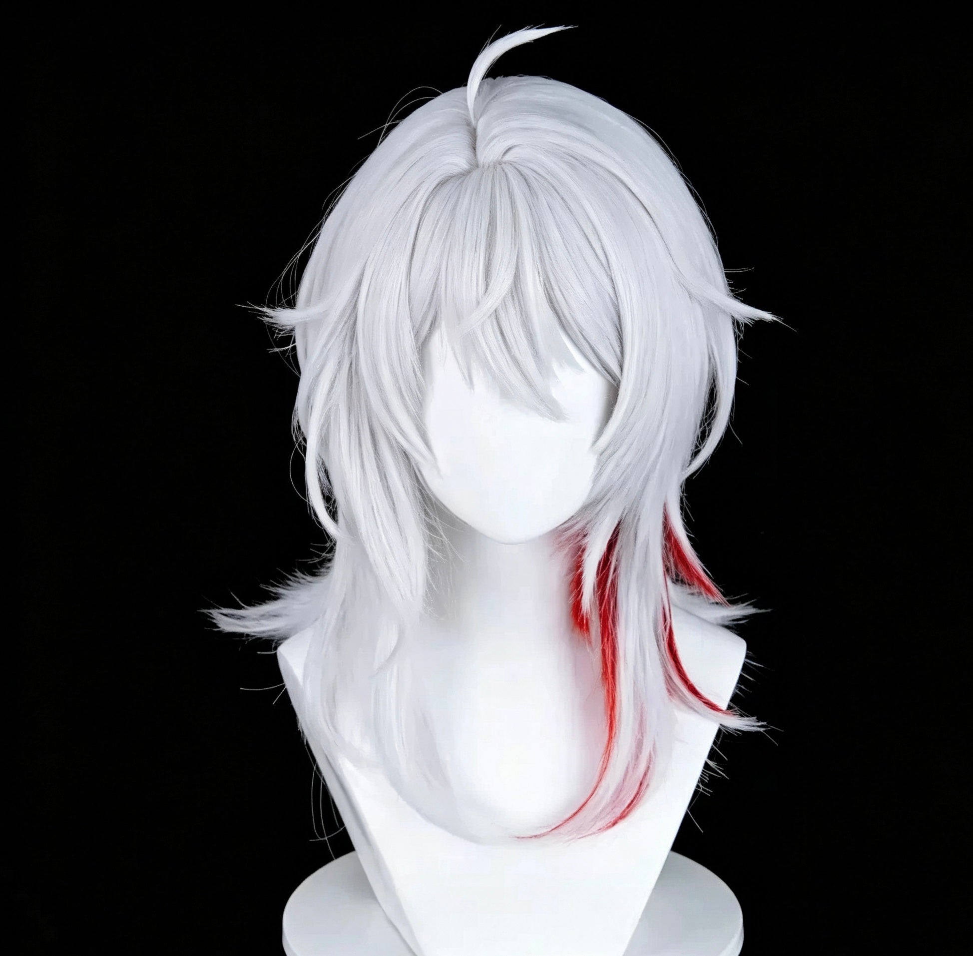 Wuthering   Waves   Zani Short   Silver   Red   Hair Basic   Wig