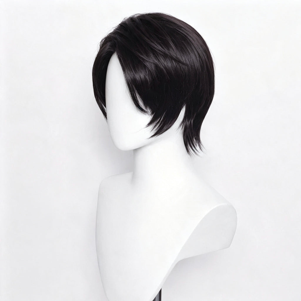 Jujutsu   Kaisen   Yuta Okkotsu   Jet   Black   3:7 Parted   Short   Basic   Wig