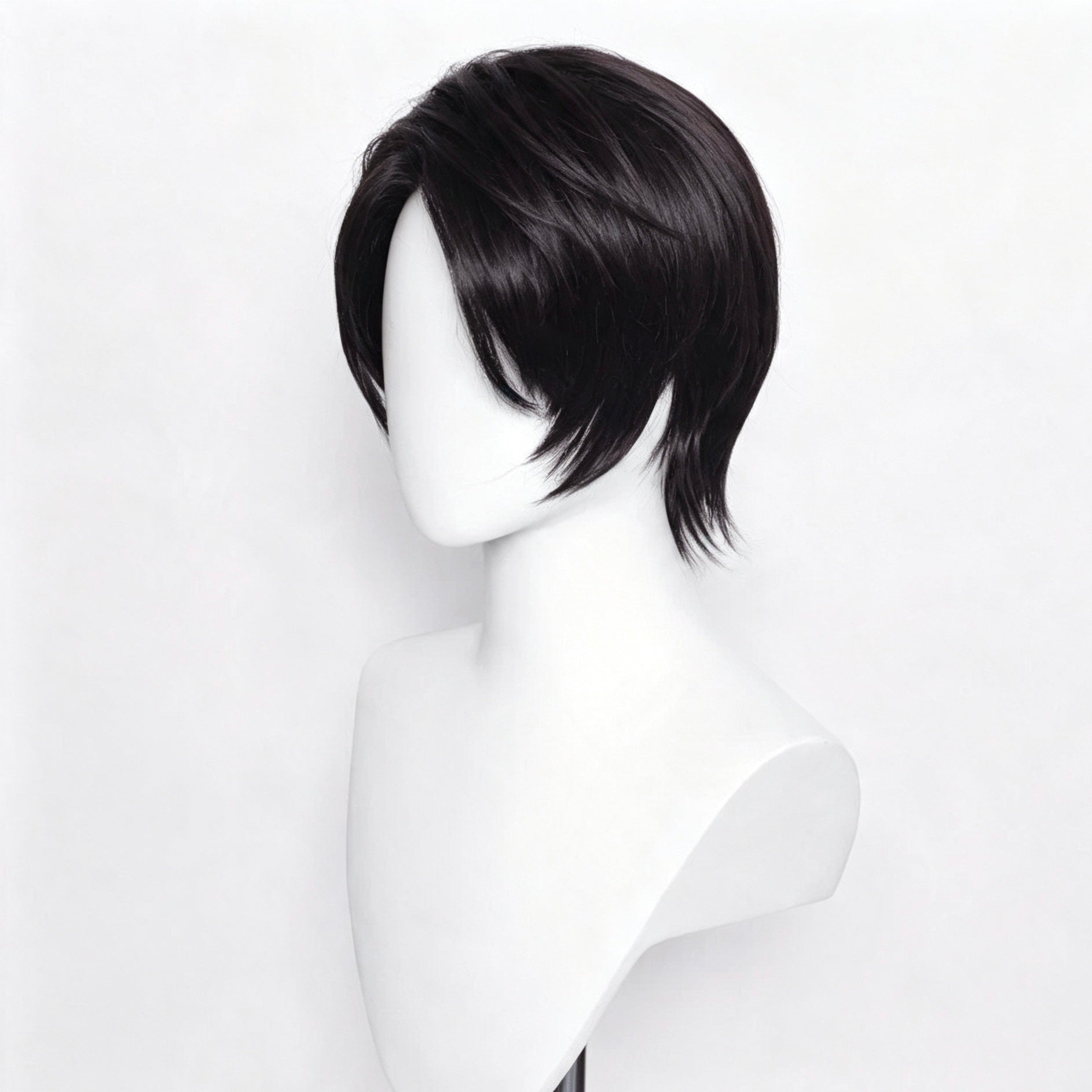 Jujutsu   Kaisen   Yuta Okkotsu   Jet   Black   3:7 Parted   Short   Basic   Wig