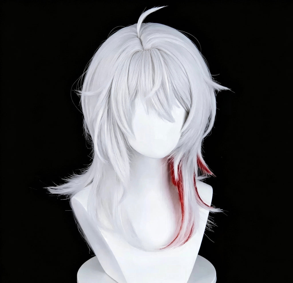 Wuthering   Waves   Zani Short   Silver   Red   Hair Basic   Wig