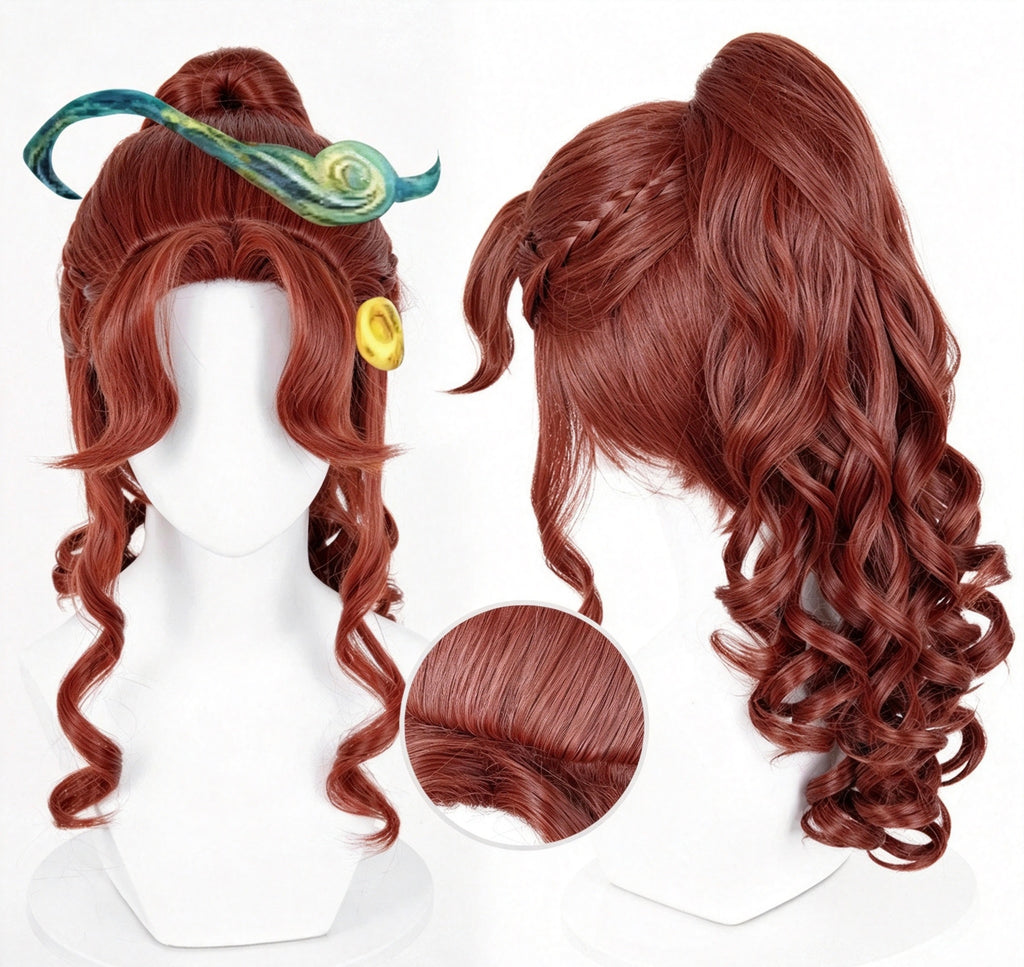 IdentityV   Archer Brynhildr   Vilulf(The Anachronic   Vilulf) Long   Orange   Red   Hair Basic   Wig