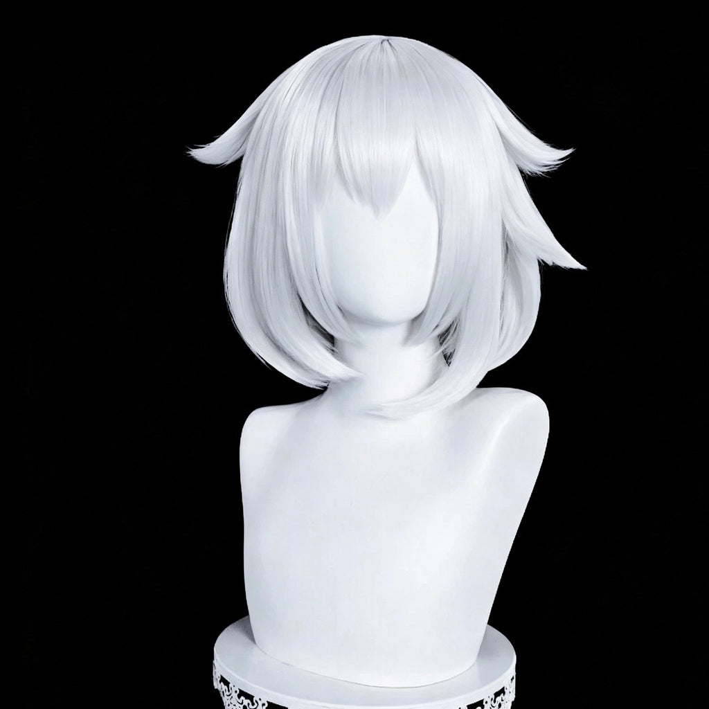 Genshin   Impact Paimon   Short   Silver White   Hair   Basic   Wig