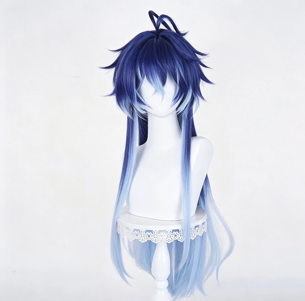 Genshin   Impact   Flins Long   Blue   Hair   Basic Wig