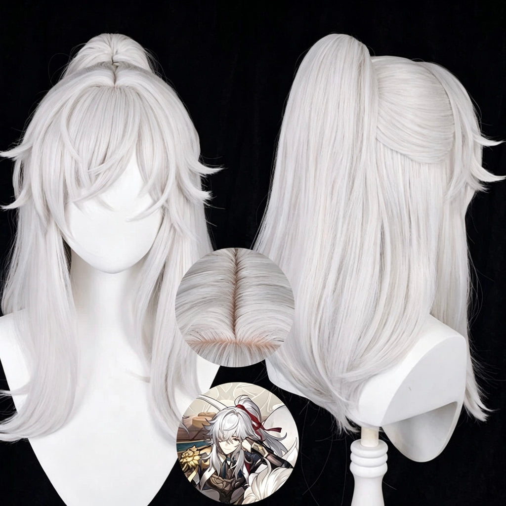 Honkai:   Star   Rail   Jing Yuan   Long   White   Hair Basic   Wig