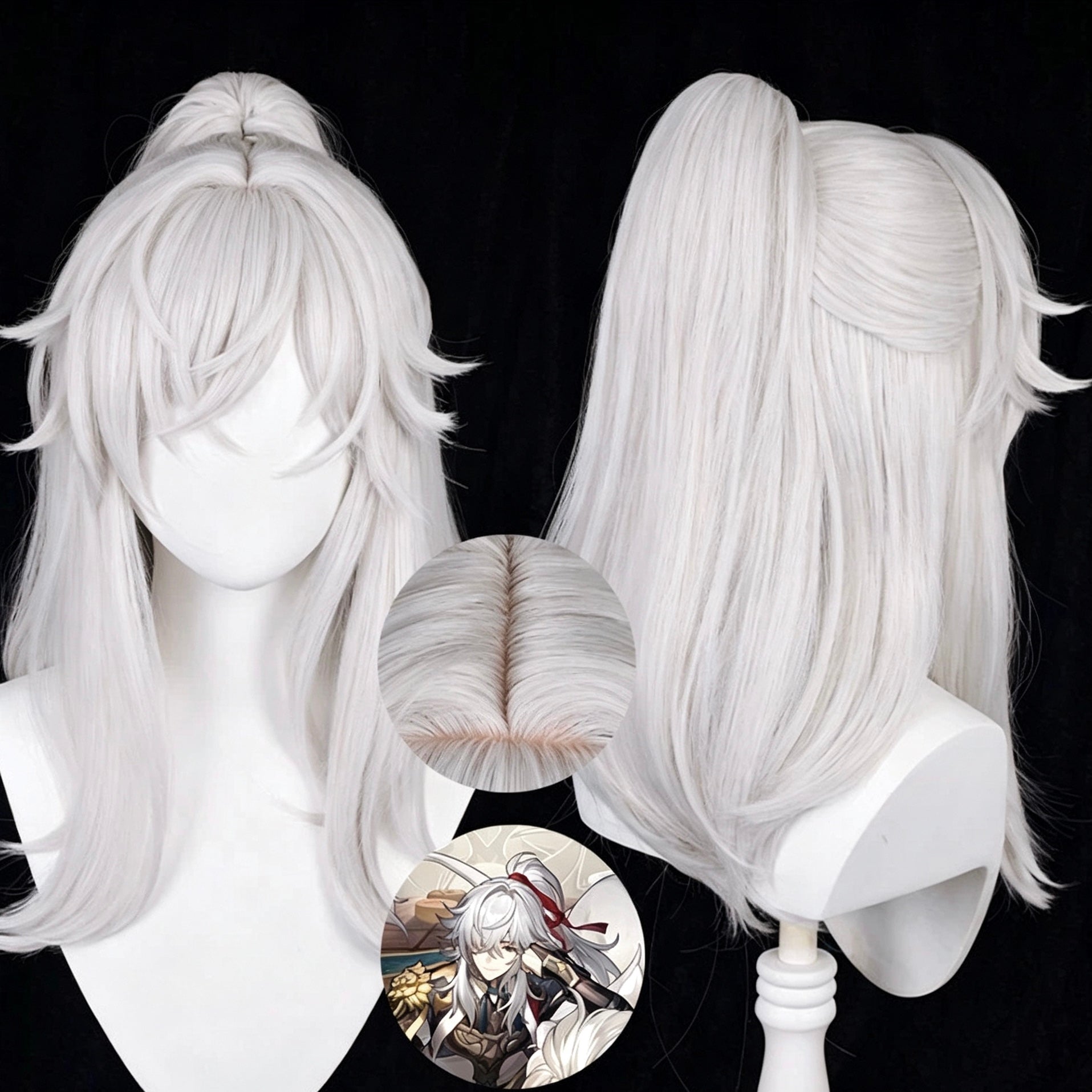Honkai:   Star   Rail   Jing Yuan   Long   White   Hair Basic   Wig