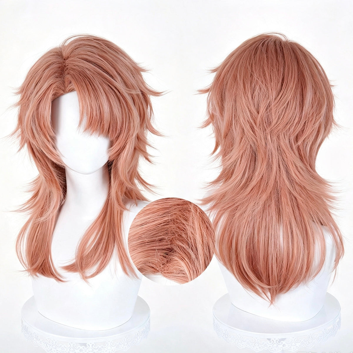 Demon   Slayer   Sabito Short   Pink   Hair   Basic Wig