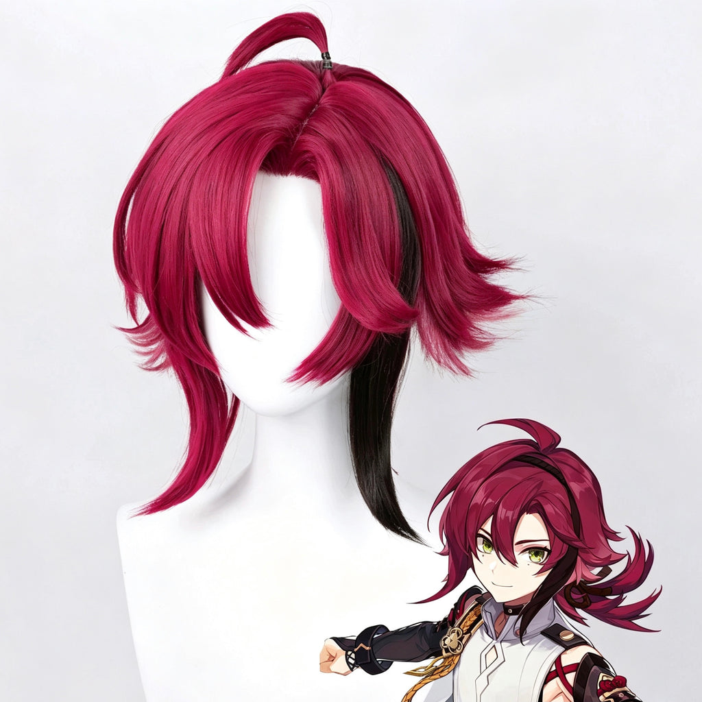Genshin   Impact Shikanoin   Heizou   Dark Red   Gradient   Highlight Basic   Wig
