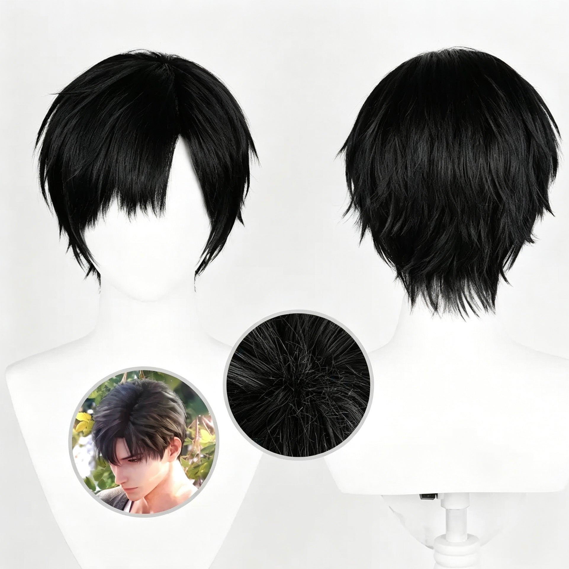 Love   and   Deepspace Zayne   Short   Black   Hair Basic   Wig