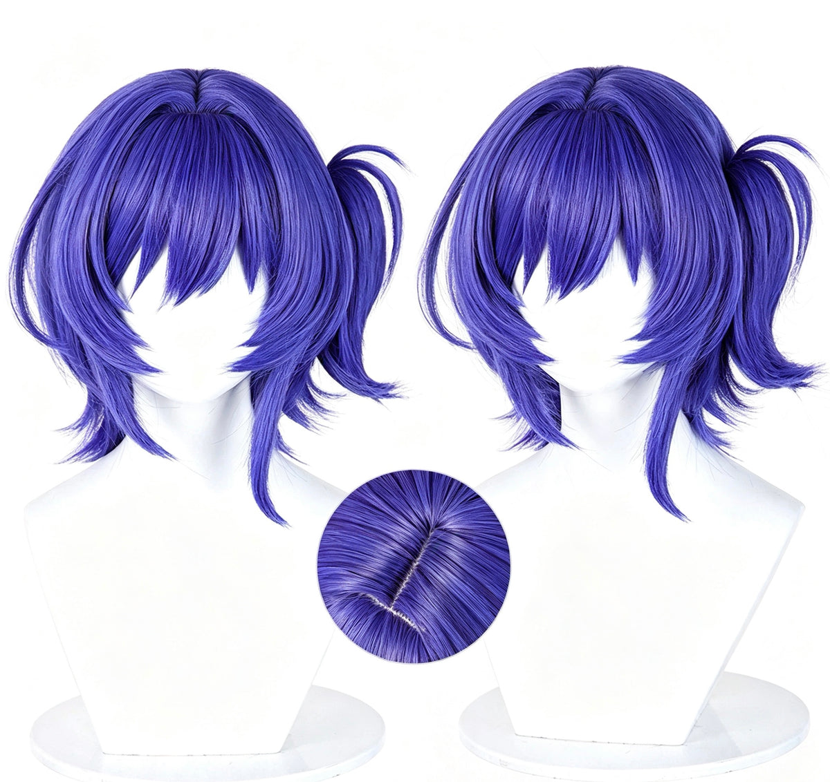 Genshin   Impact   Prune Deep   Purple   Layered Fluffy   Basic   Wig