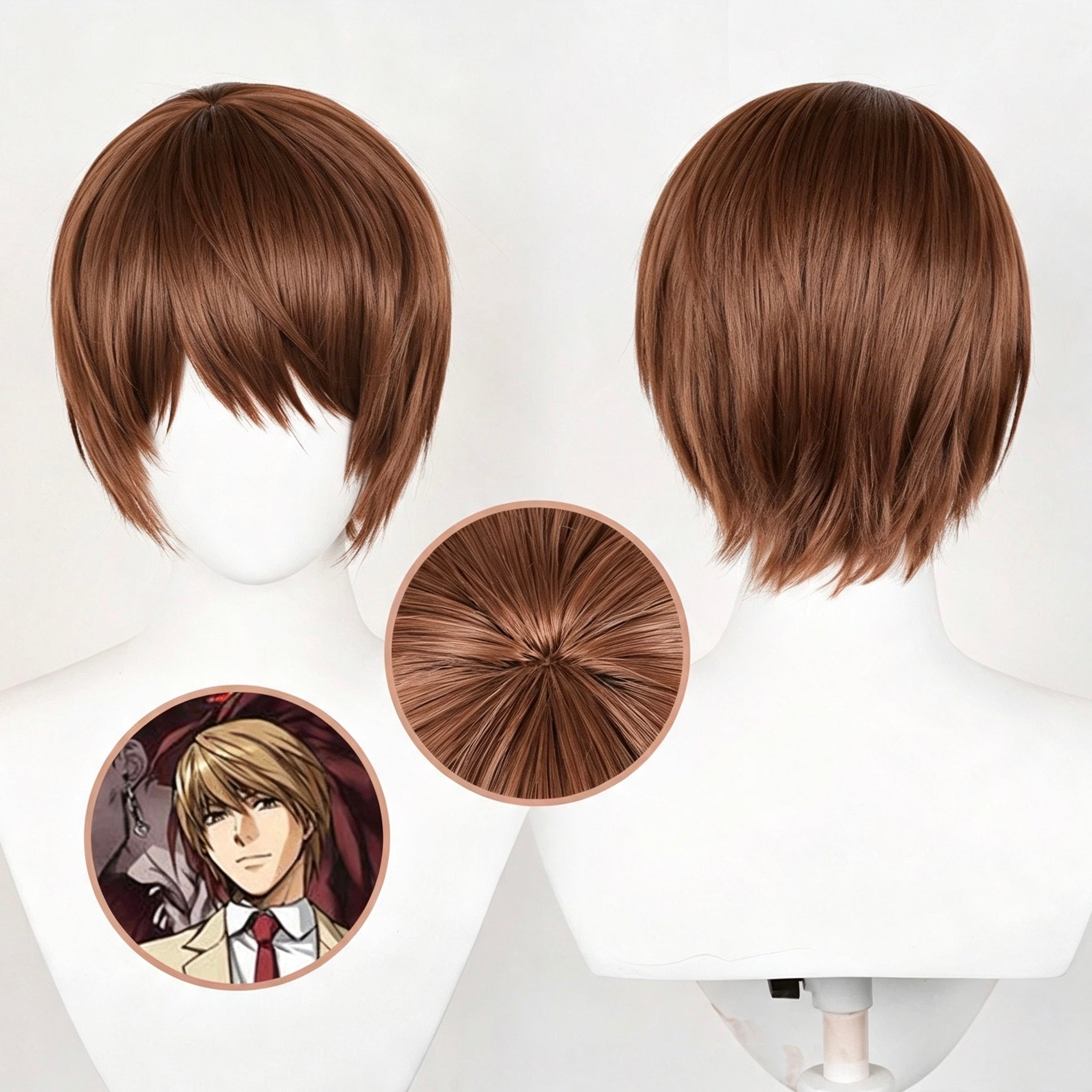 Death   Note   Yagami Light   Short   Brown   Hair Basic   Wig