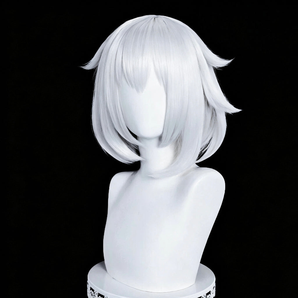 Genshin   Impact Paimon   Short   Silver White   Hair   Basic   Wig
