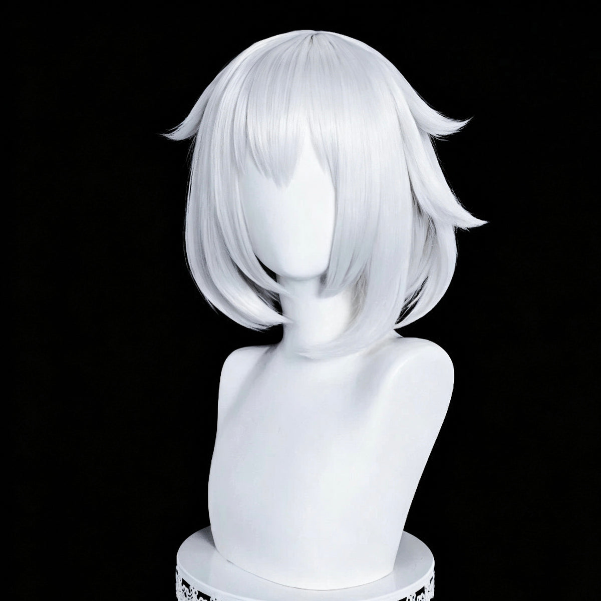 Genshin   Impact Paimon   Short   Silver White   Hair   Basic   Wig