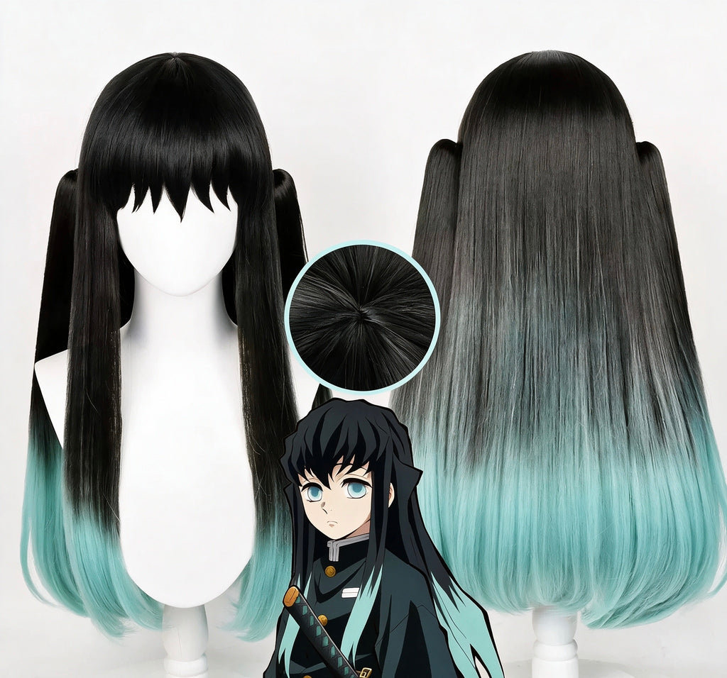 Demon   Slayer   Tokitou Muichirou   Long   Mix Hair   Basic   Wig