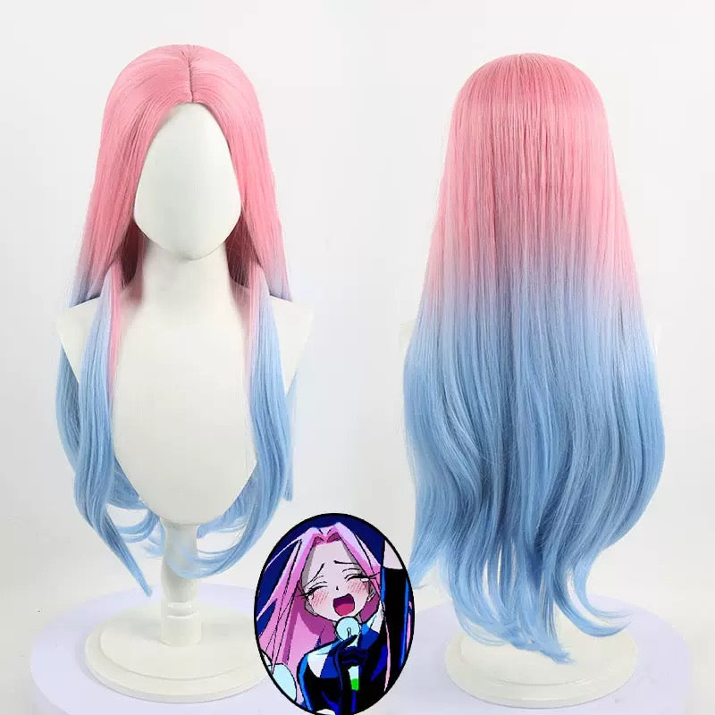 Alien   Stage   Mizi   Long Pink   Blue   Hair   Basic Wig