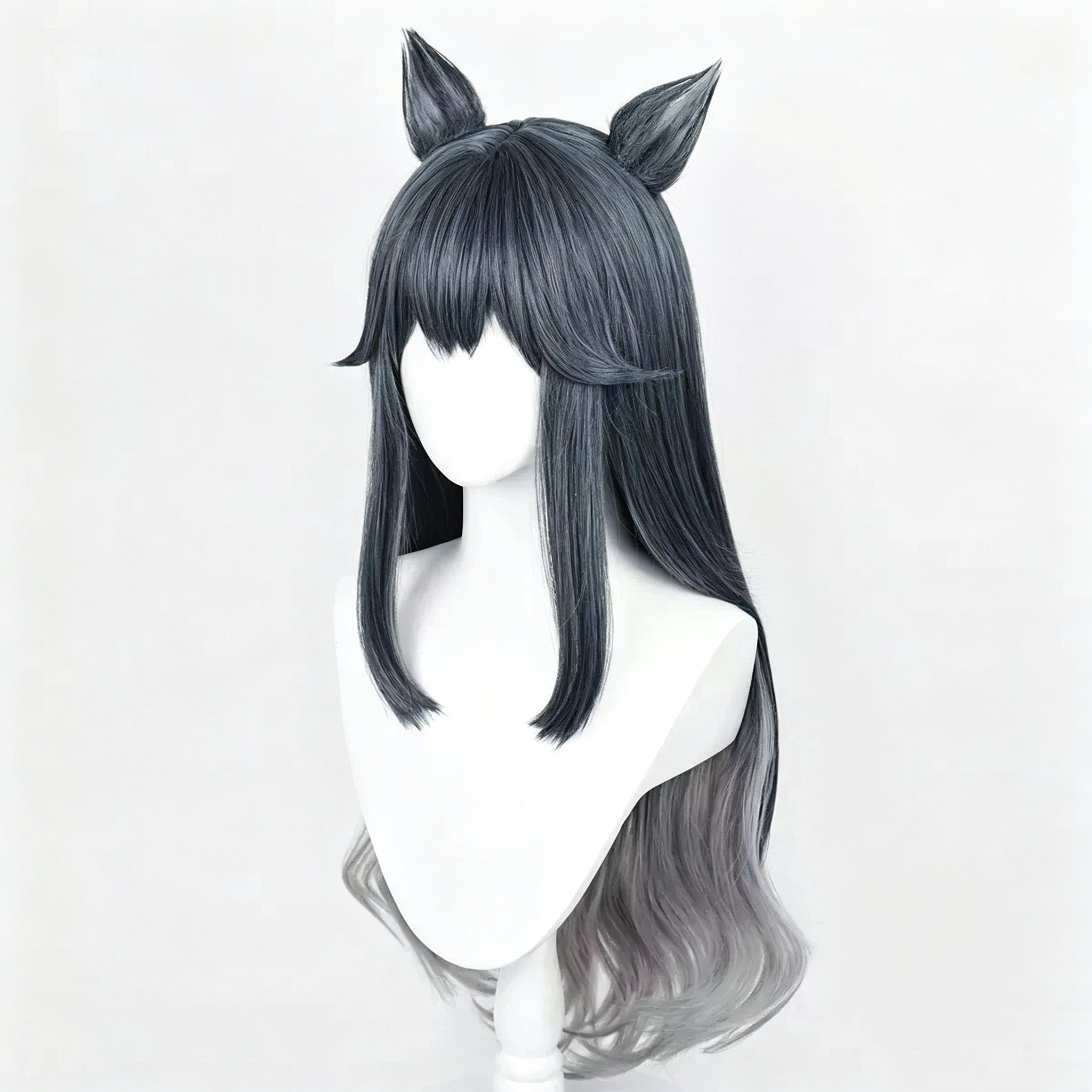 Arknights   Texas   Long Grey   Silver   Hair   Basic Wig