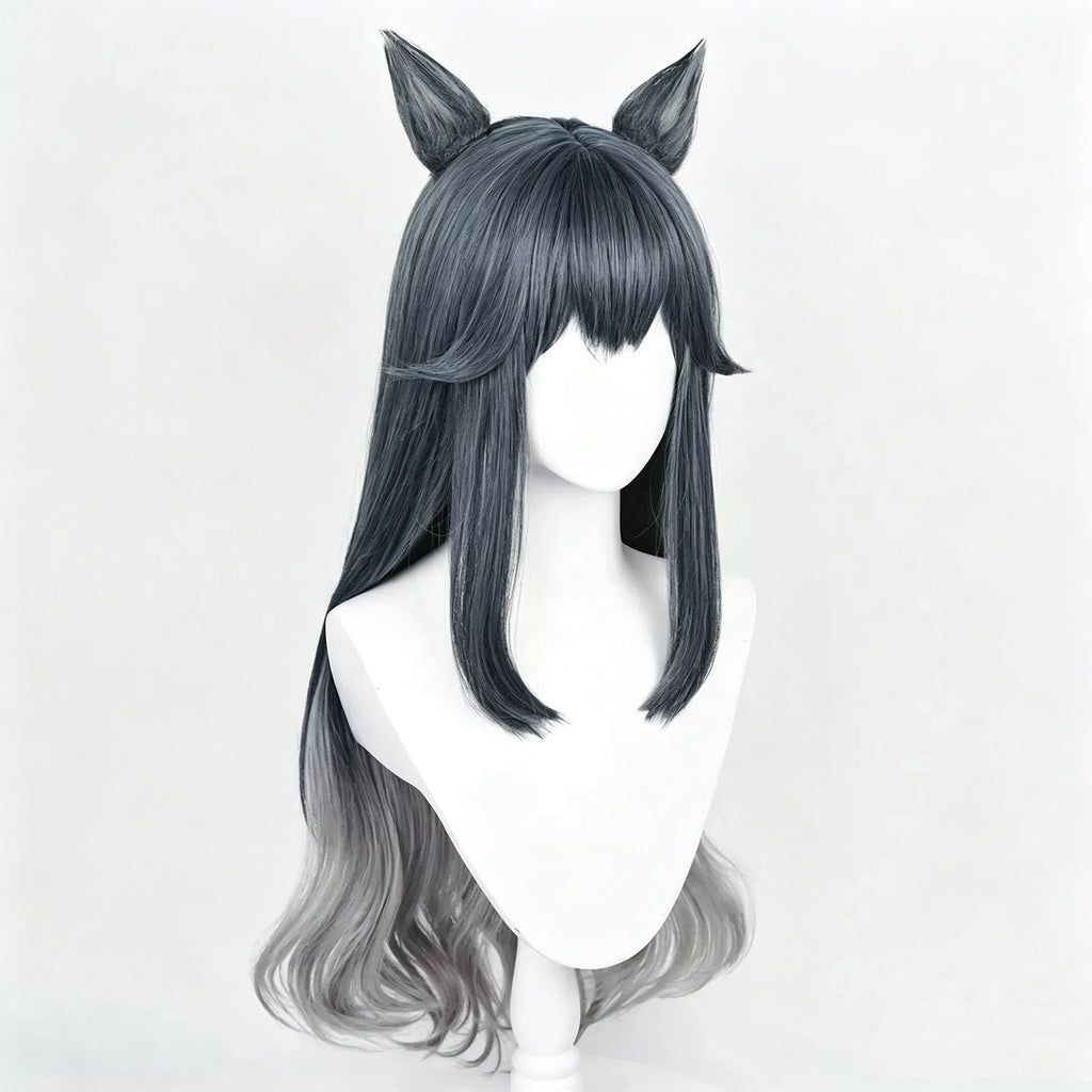 Arknights   Texas   Long Grey   Silver   Hair   Basic Wig