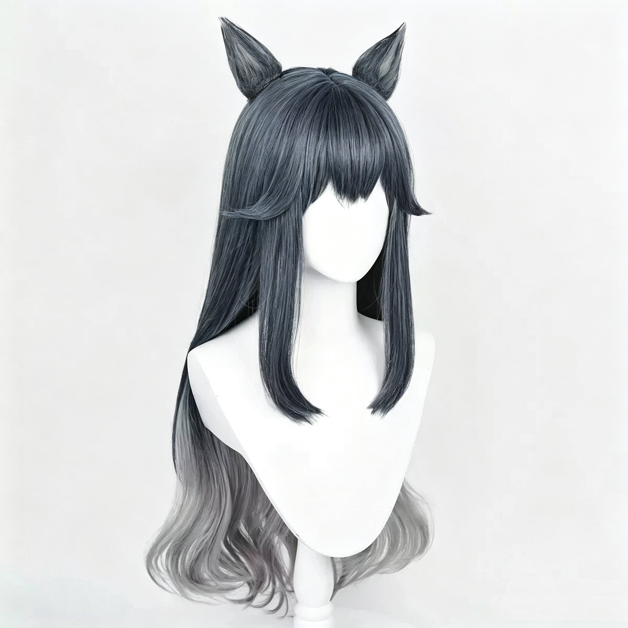 Arknights   Texas   Long Grey   Silver   Hair   Basic Wig