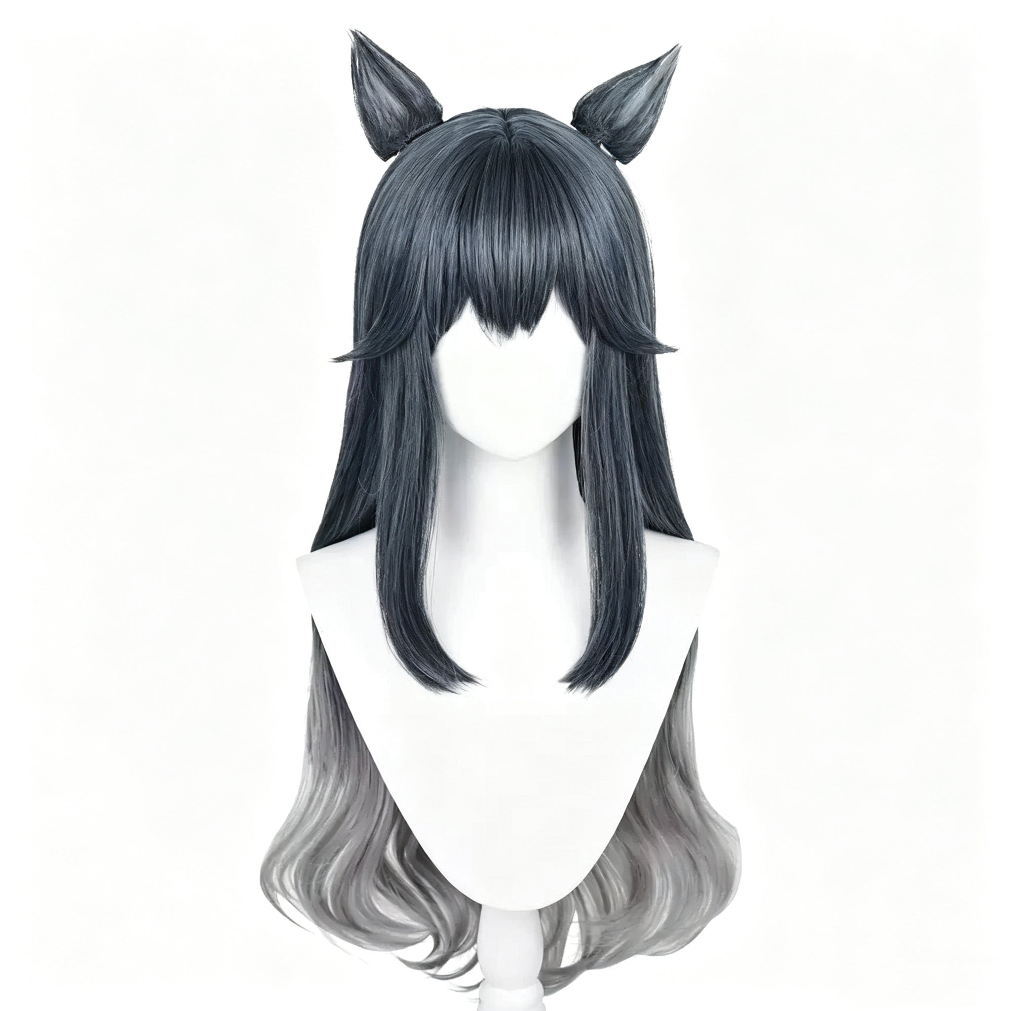 Arknights   Texas   Long Grey   Silver   Hair   Basic Wig