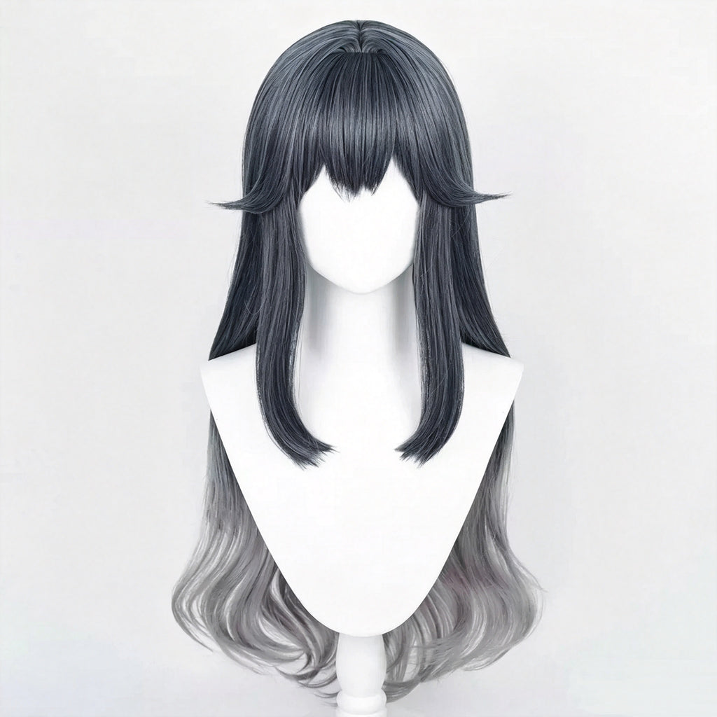 Arknights   Texas   Long Grey   Silver   Hair   Basic Wig