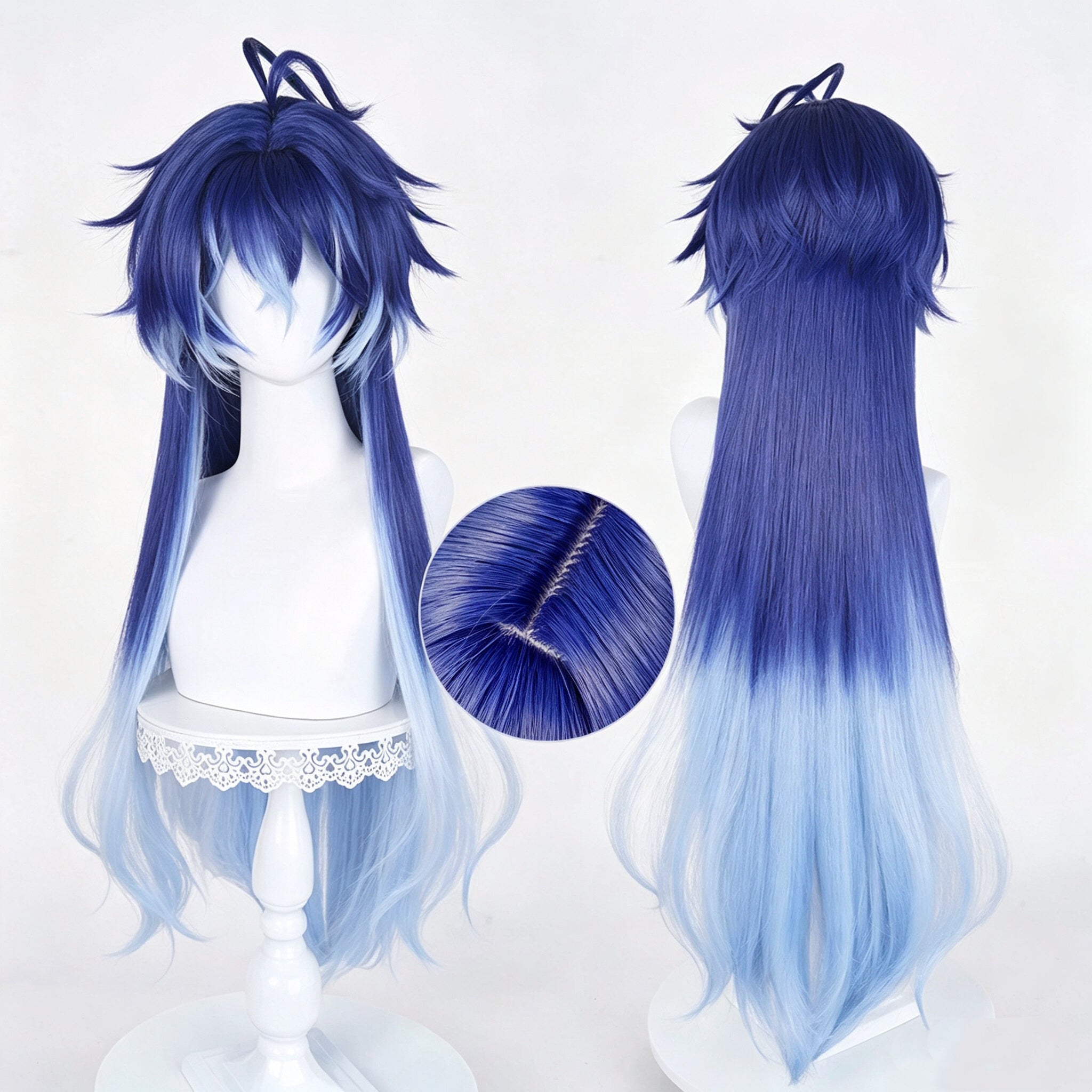 Genshin   Impact   Flins Long   Blue   Hair   Basic Wig