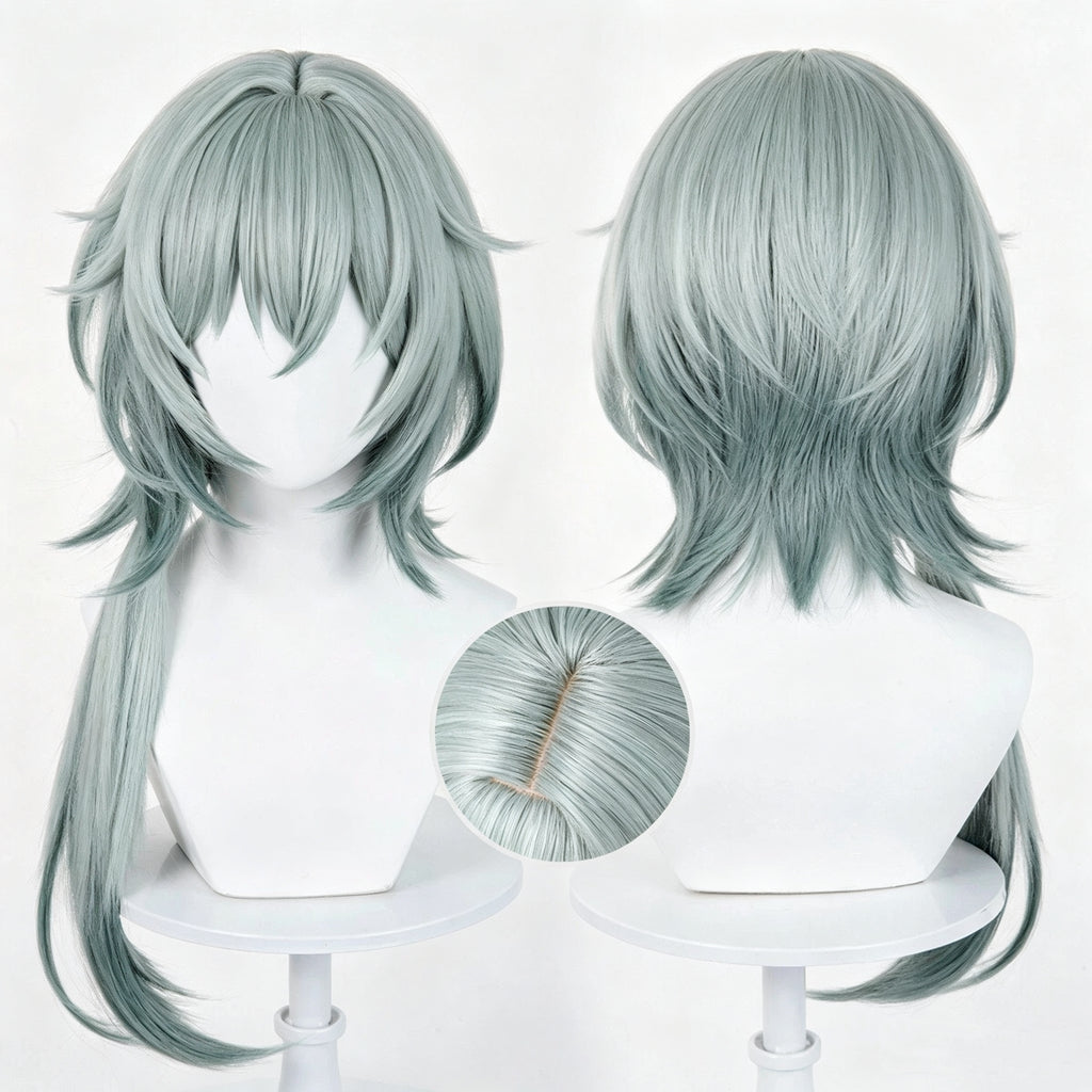 Honkai:   Star   Rail   Anaxa Long   Green   Hair   Basic Wig
