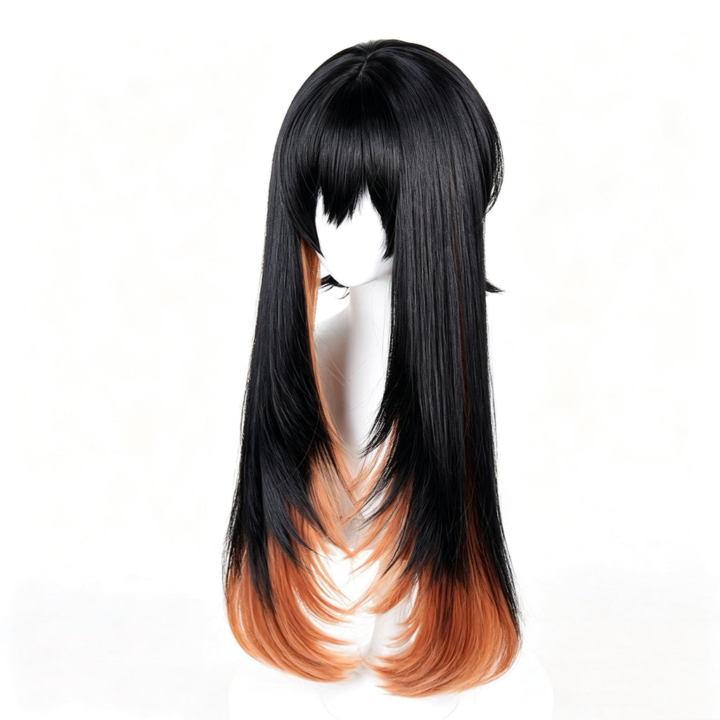 Gachiakuta   Amo Empool   Long   Black Orange   Hair   Basic   Wig