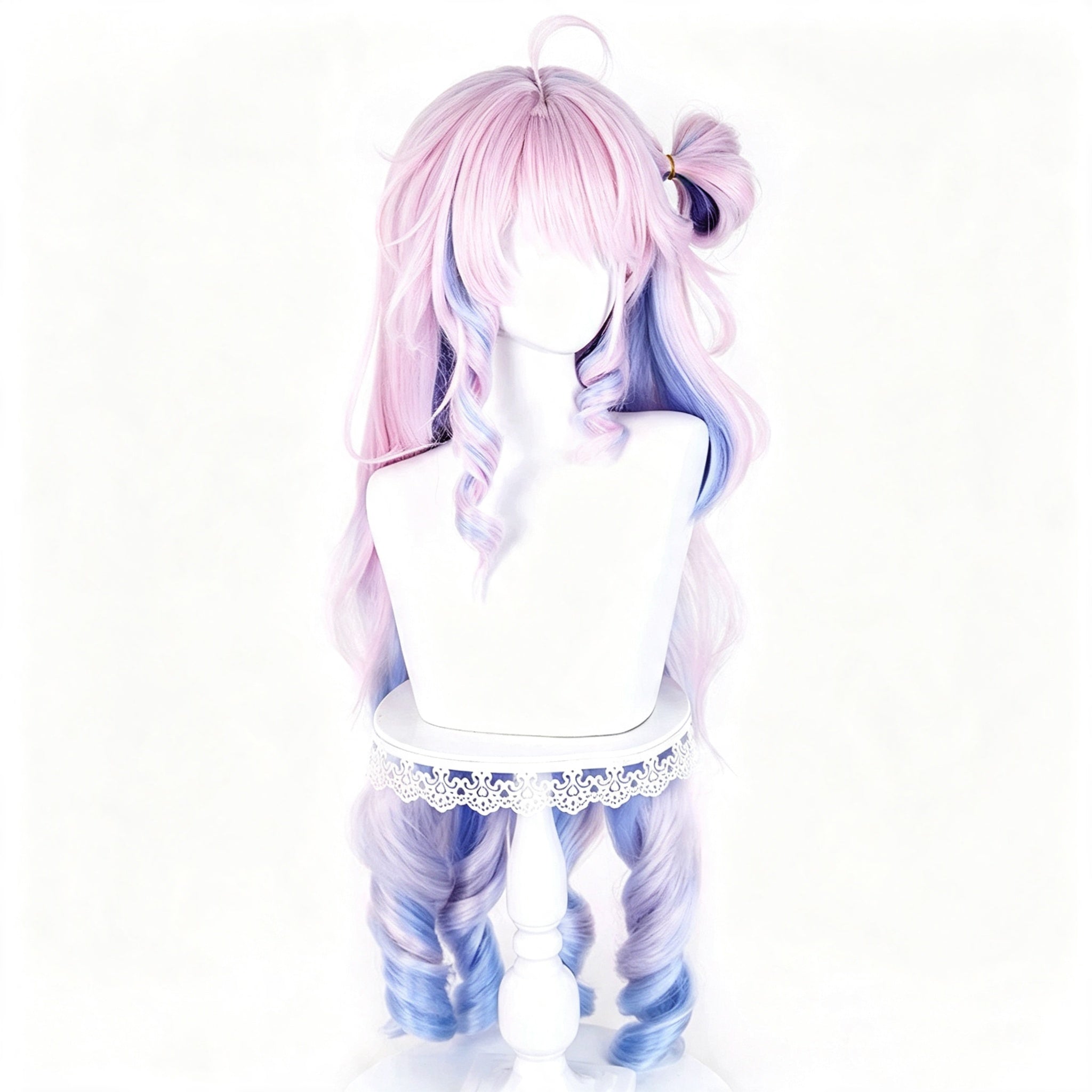Wuthering   Waves Dania   Pink   Blue Gradient   Long   Curly Basic   Wig