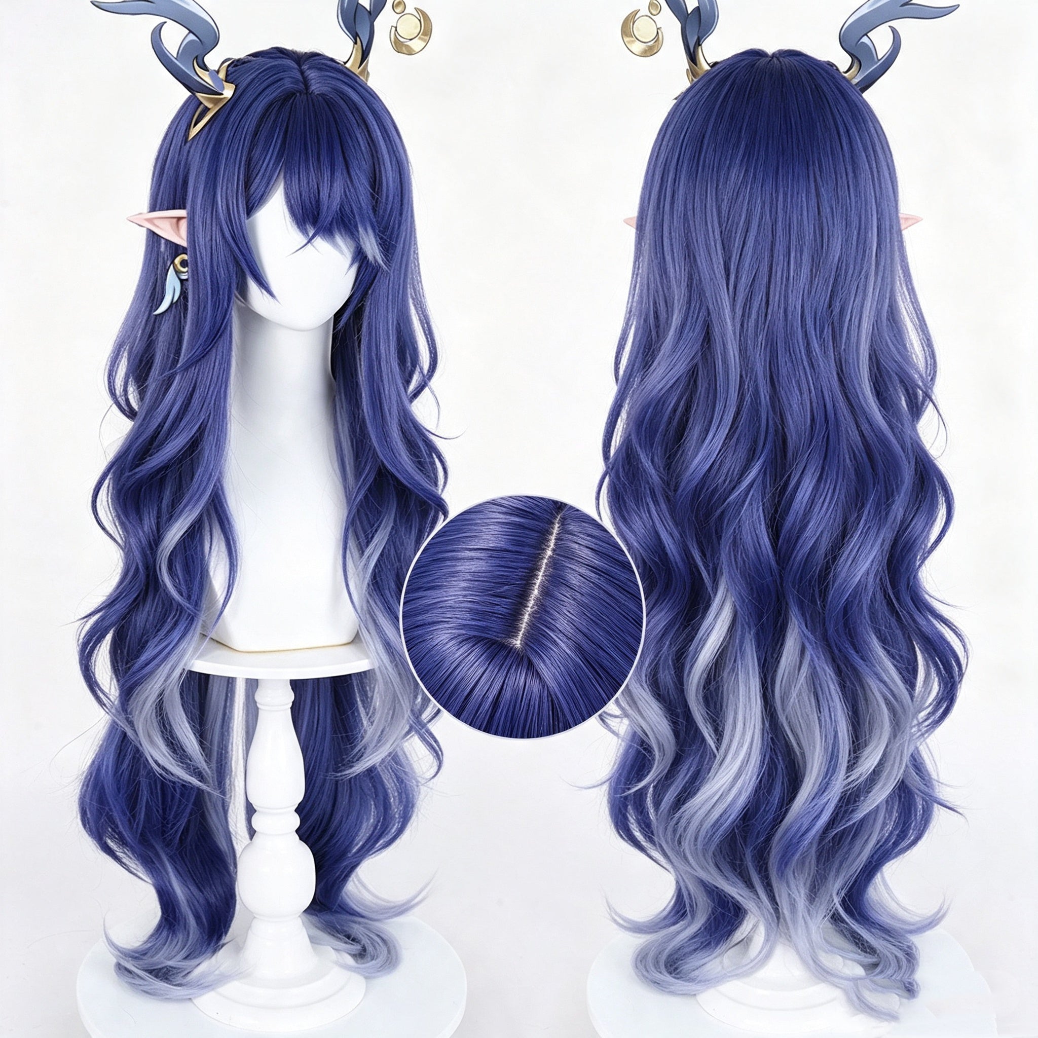 Genshin   Impact Lauma   Long   Blue   Hair Basic   Wig