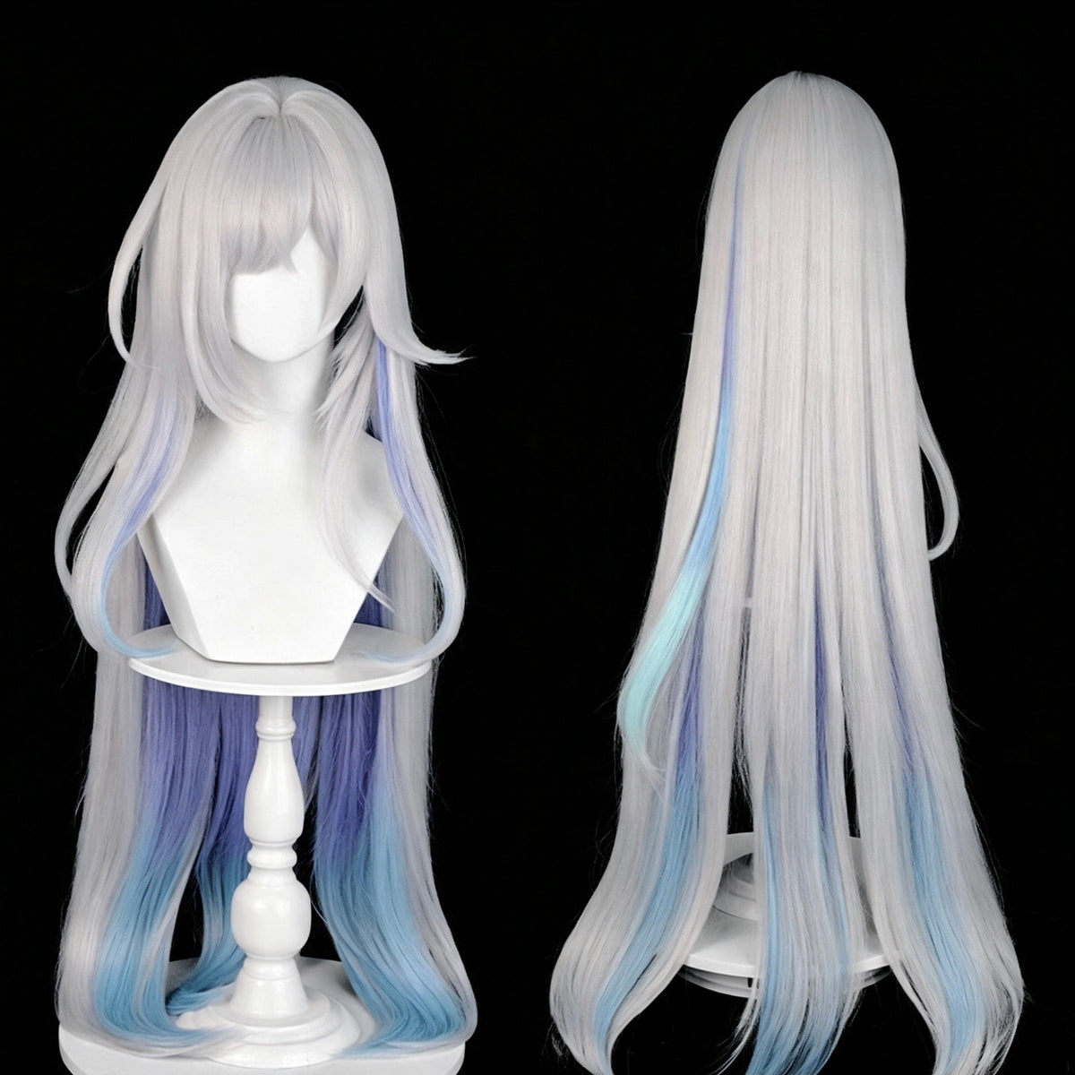 Genshin   Impact   Skirk Long   Mix   Hair   Basic Wig