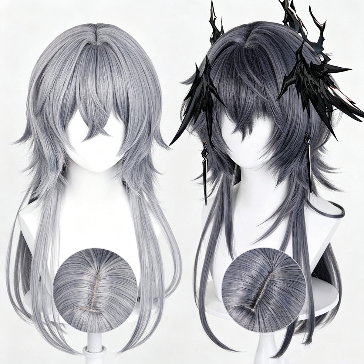 Arknights   Logos Long/Short   Gray   Hair Basic   Wig