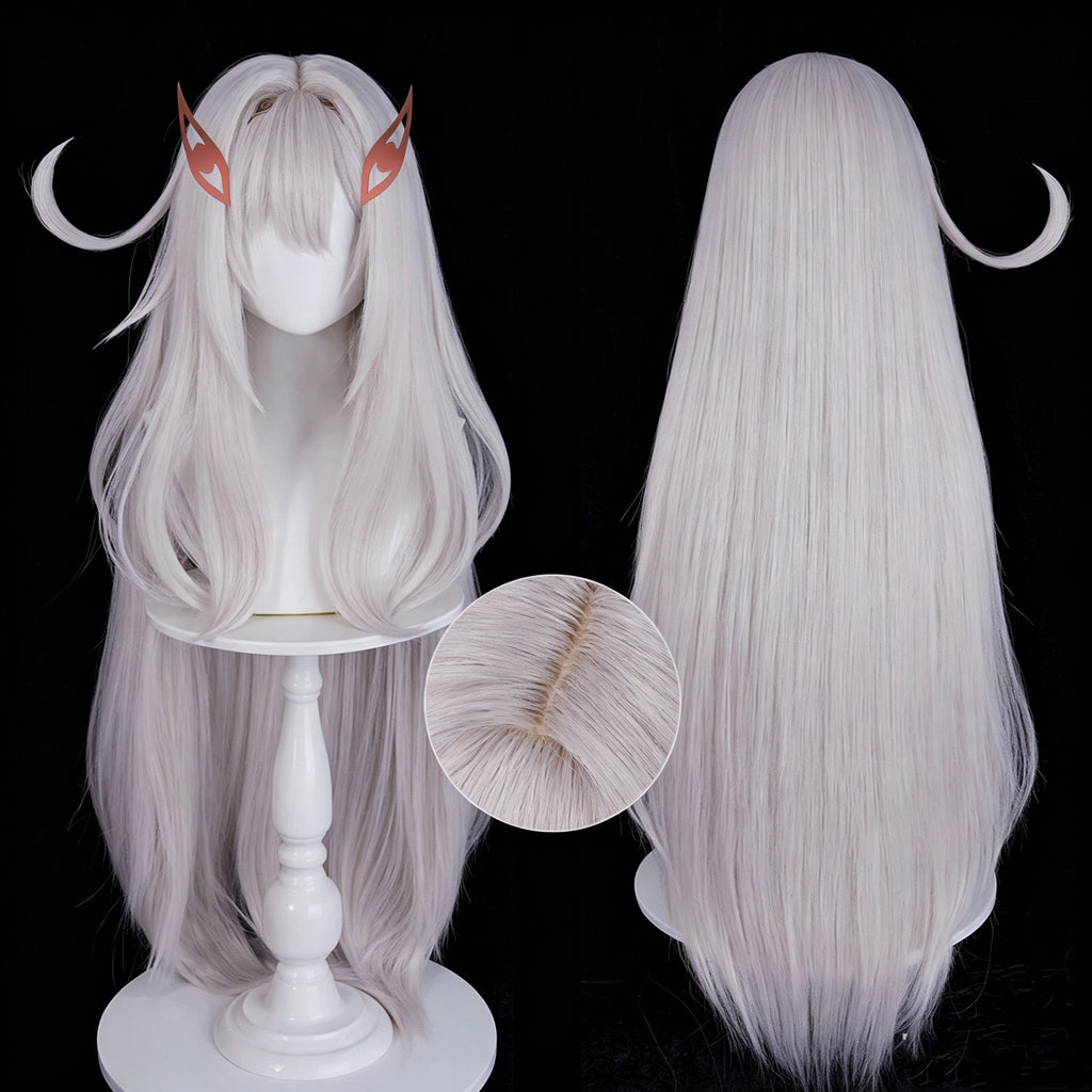 Genshin   Impact Ronova   Long   White Hair   Basic   Wig