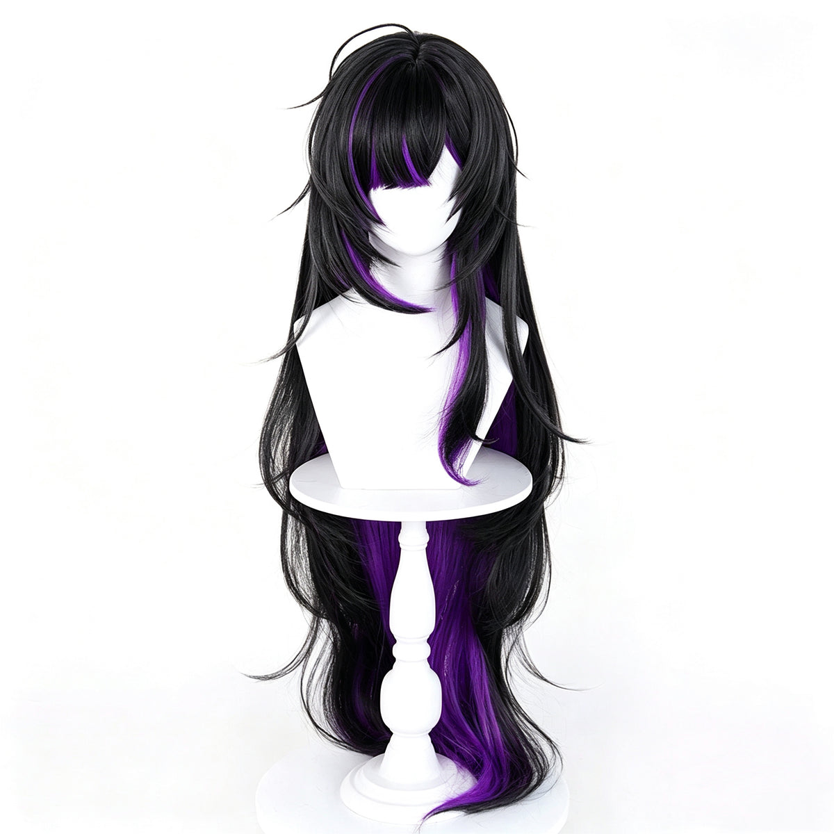 Goddess   of   Victory: NIKKEf   Rebell Black‑Purple   Gradient Basic   Wig