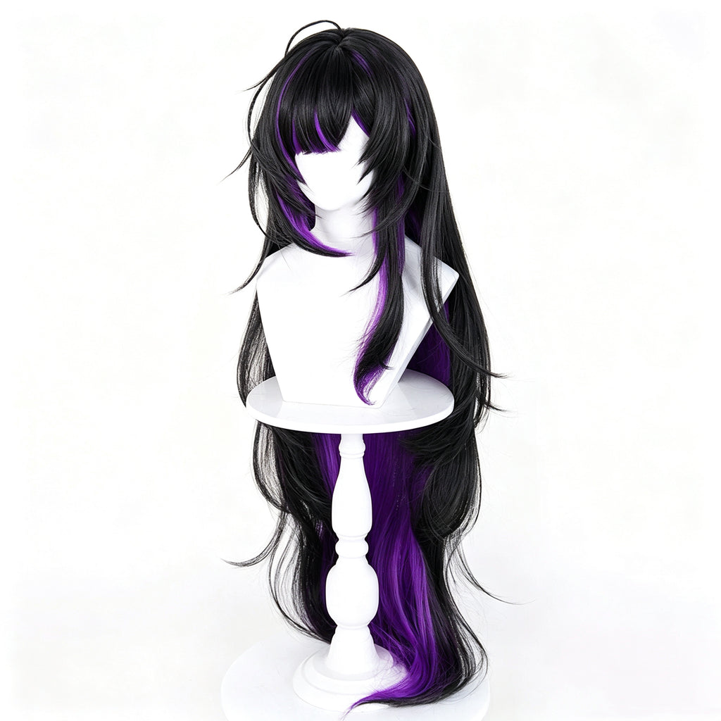 Goddess   of   Victory: NIKKEf   Rebell Black‑Purple   Gradient Basic   Wig